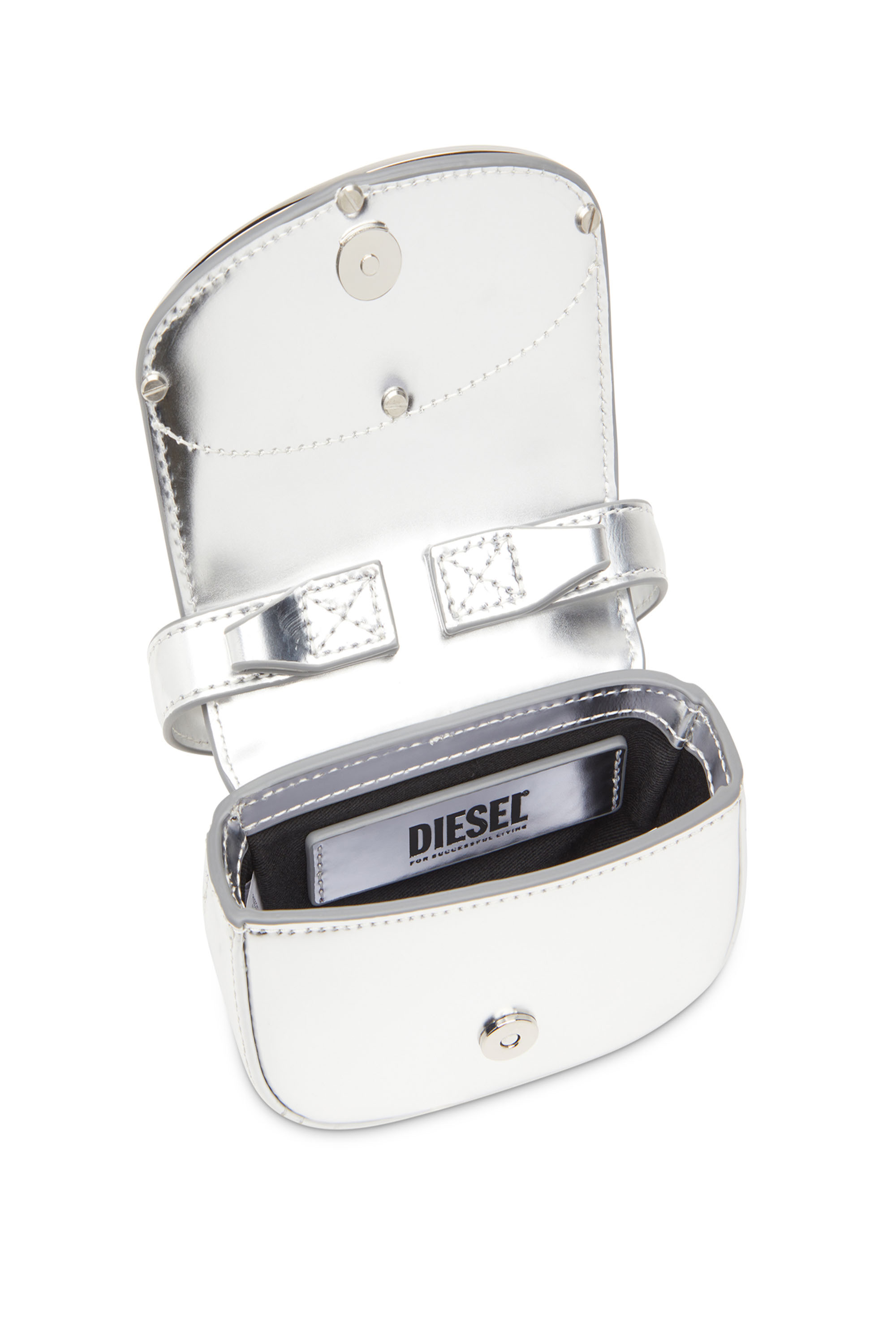 Diesel - 1DR-XS-S, Woman's 1DR-XS-S-Iconic mini bag in mirrored leather in Silver - 3