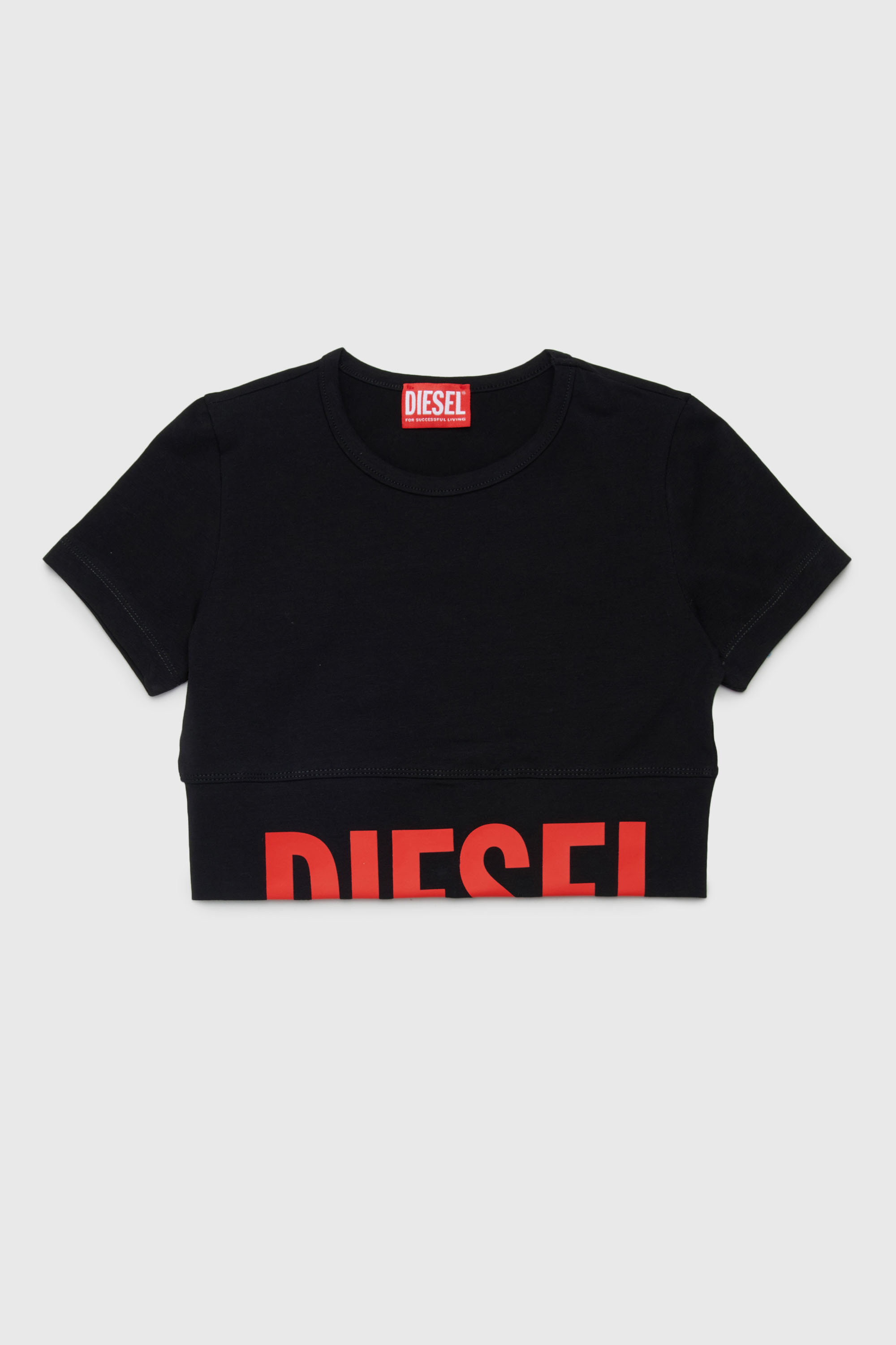 Crop top with cut-off logo