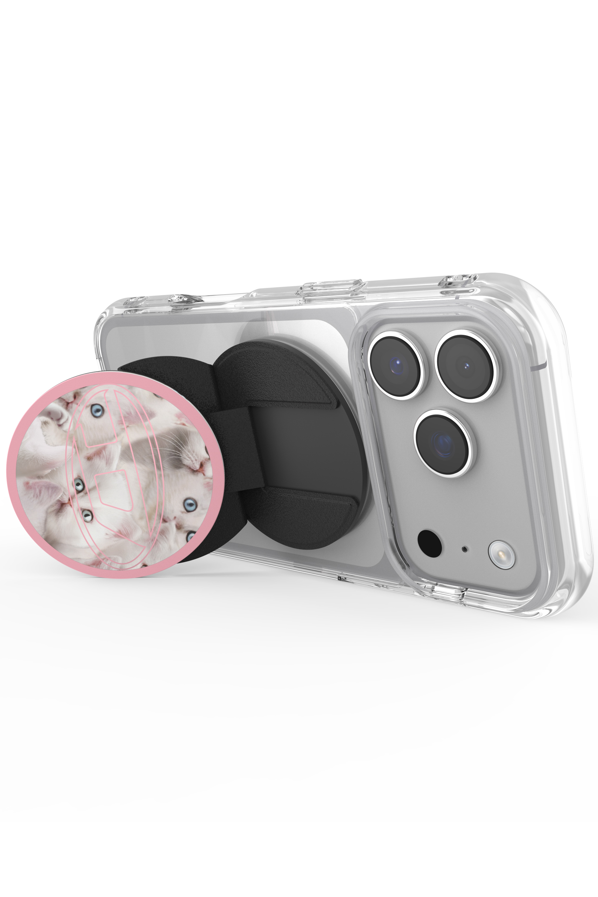 Diesel - 60452  GRIP CASE, Unisex's Oval D cats magsafe gripstand in Pink - 4