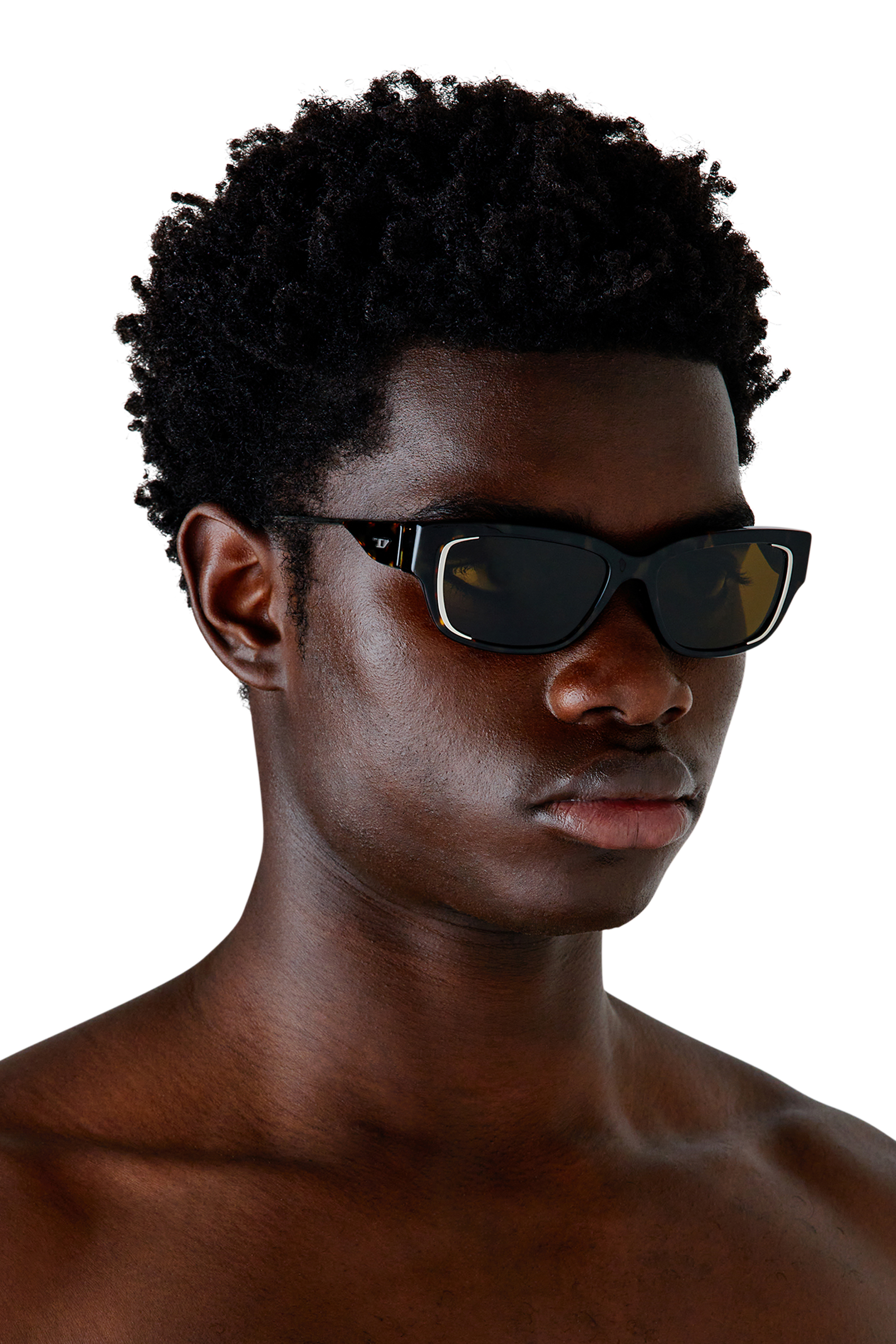 Diesel - 0DL2002 SIZE 56, Unisex's Rectangle sunglasses in Brown/Black - 4