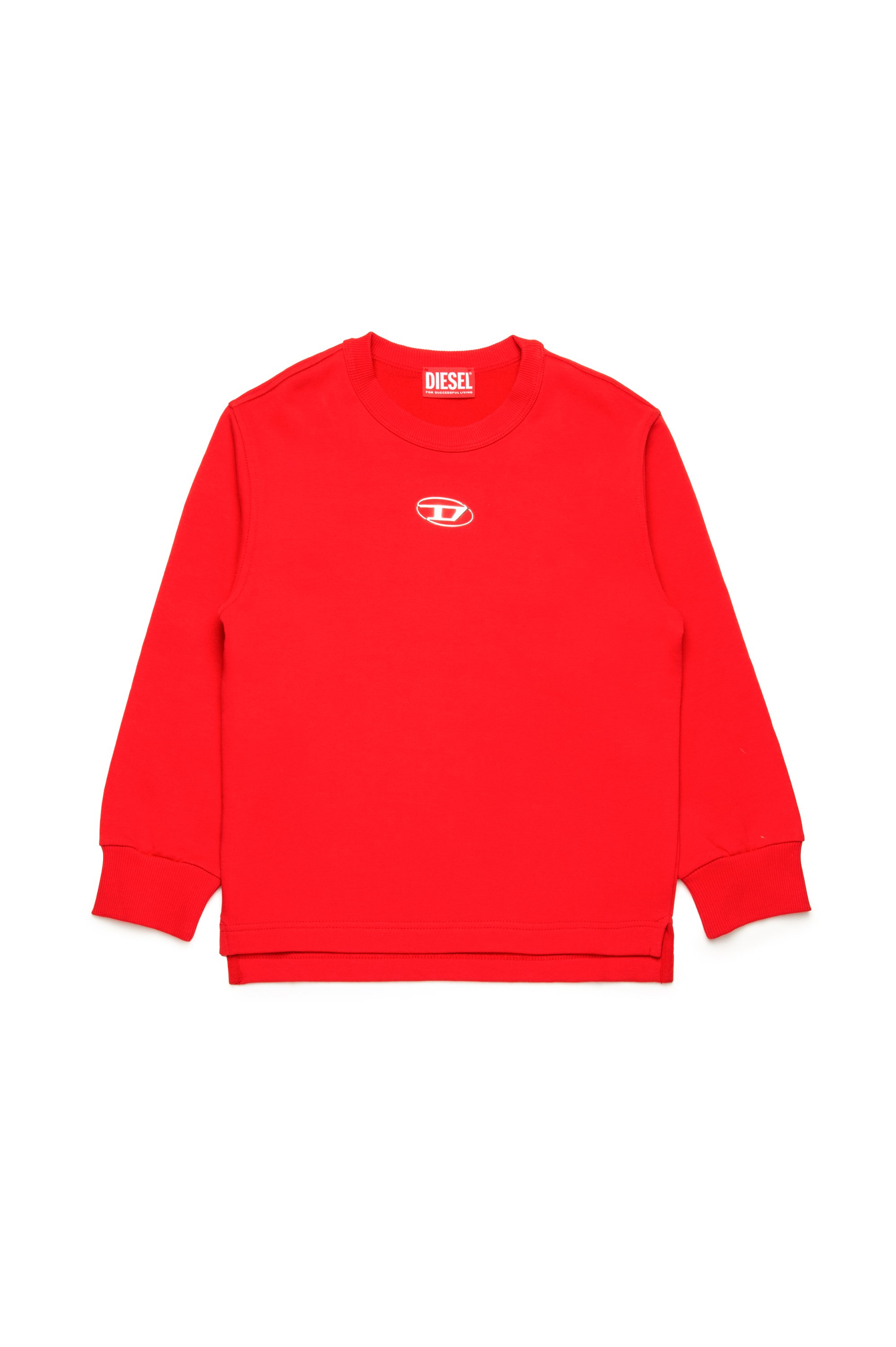 Diesel - SMACSISOD OVER, Man's Sweatshirt with metal-look Oval D logo in Red - 1