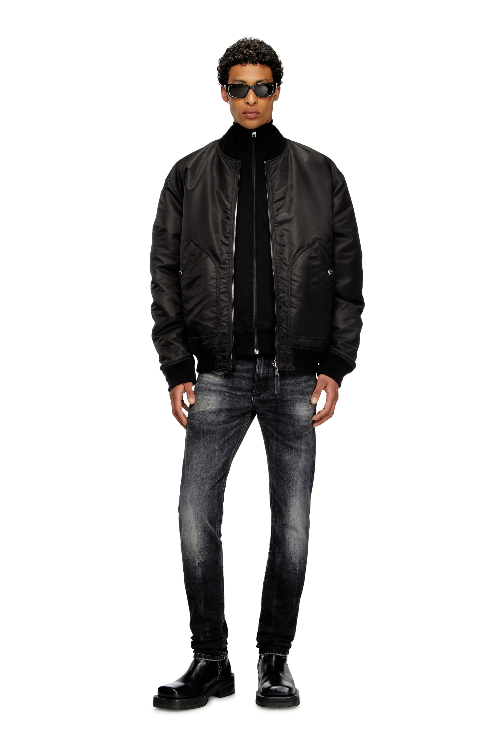 Diesel - S-LOCK-DOVAL-PJ, Man's Track jacket with Oval D patch in Black - 2