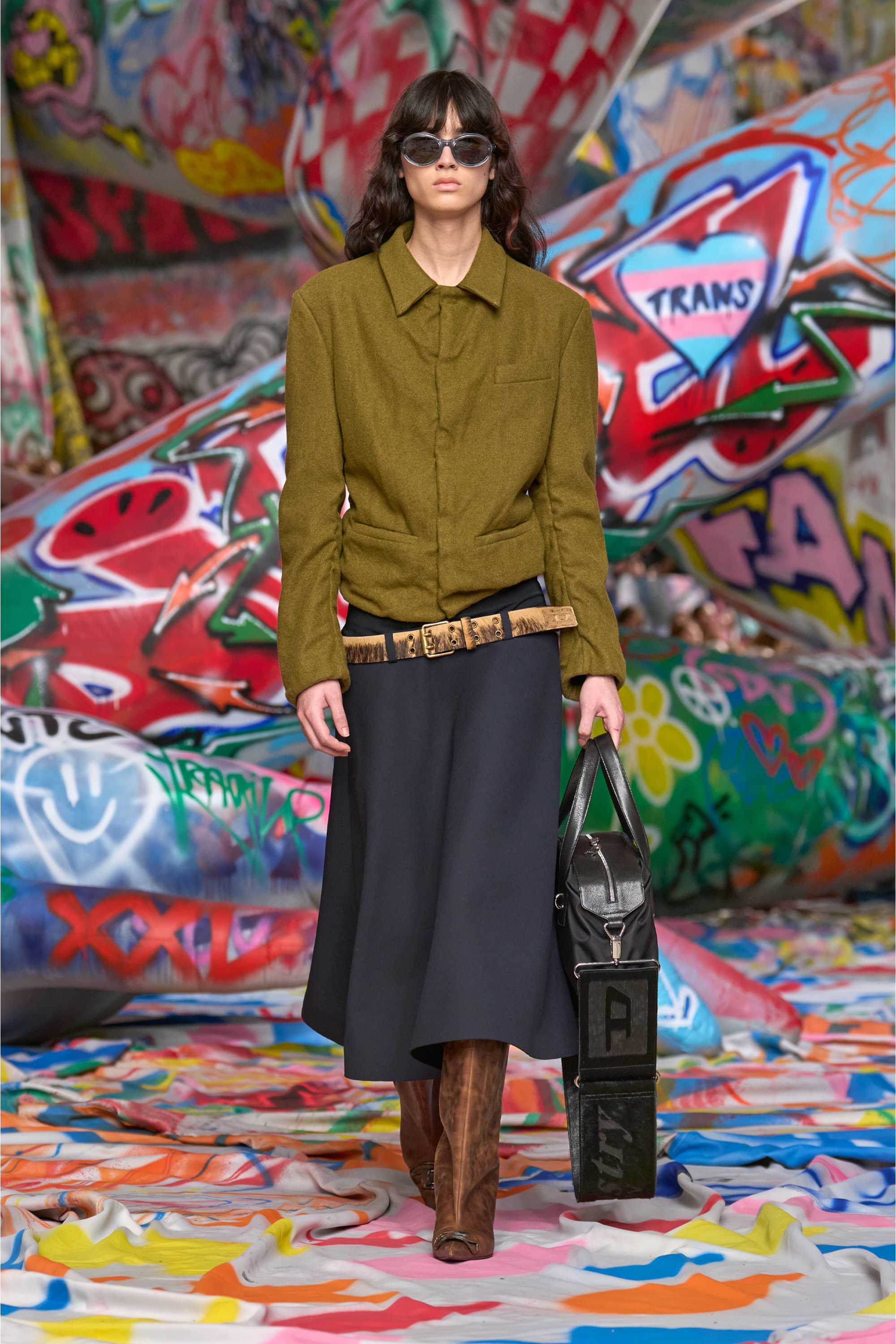 Diesel - O-GRACE-BOND, Woman's Drop-waist skirt in neoprene-bonded fabric in Dark Blue - 6