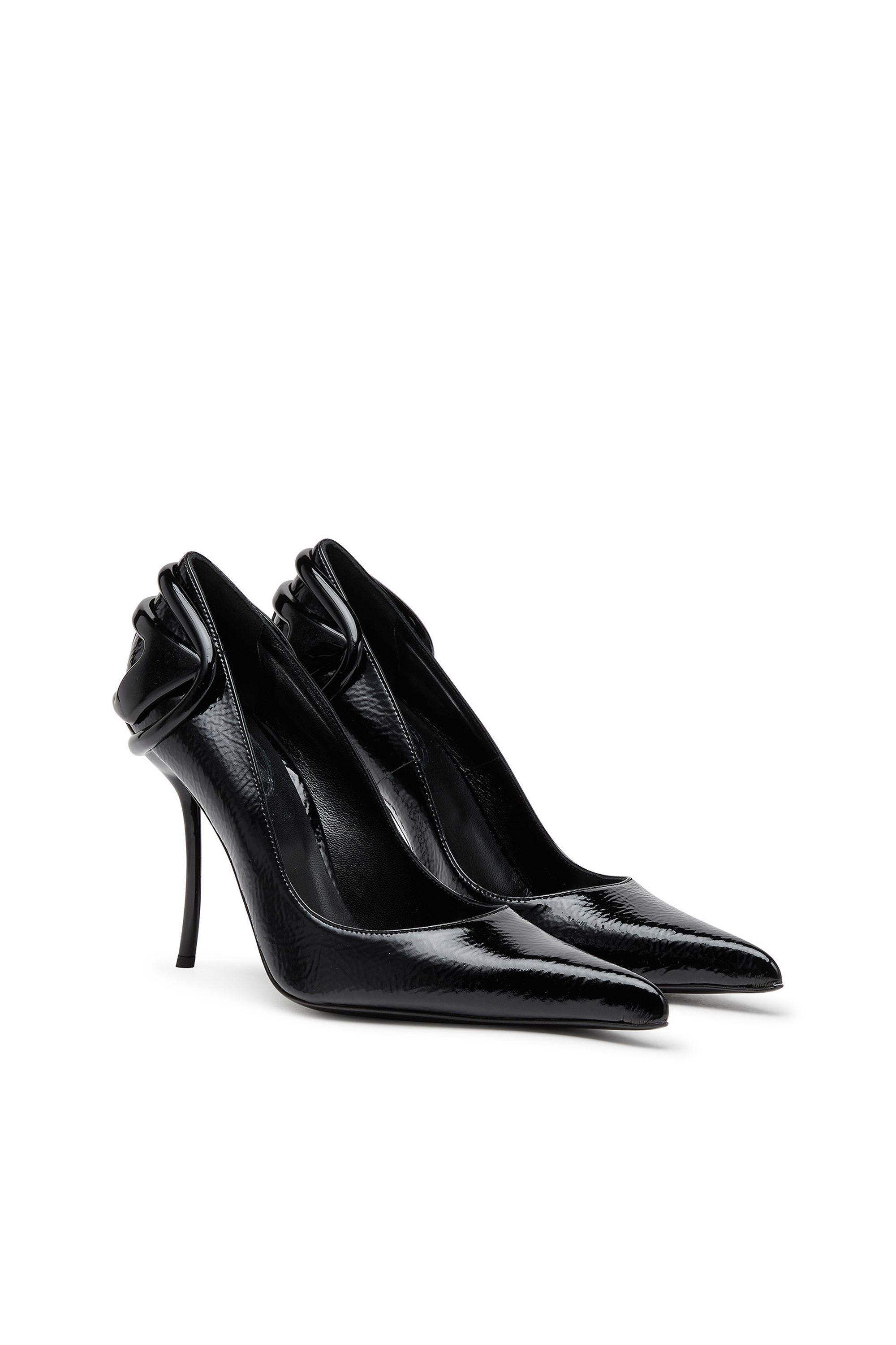 D-TEN&HALF P, Black Diesel - D-TEN&HALF P, Woman's D-Ten&Half-Glossy pumps with curved heel in Black - 2