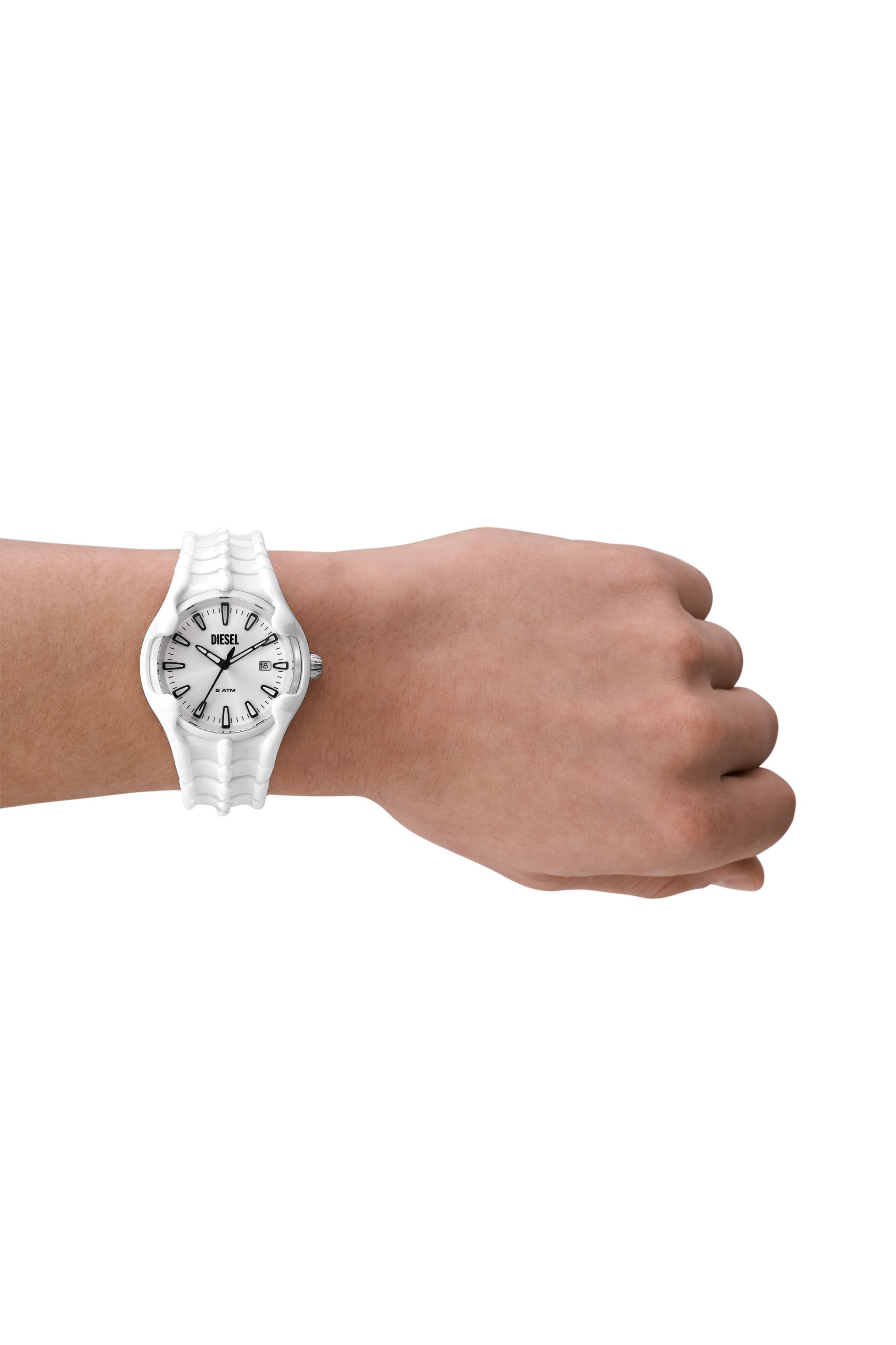 Diesel - DZ2197, Man Vert three-hand date white ceramic watch in White - Image 4