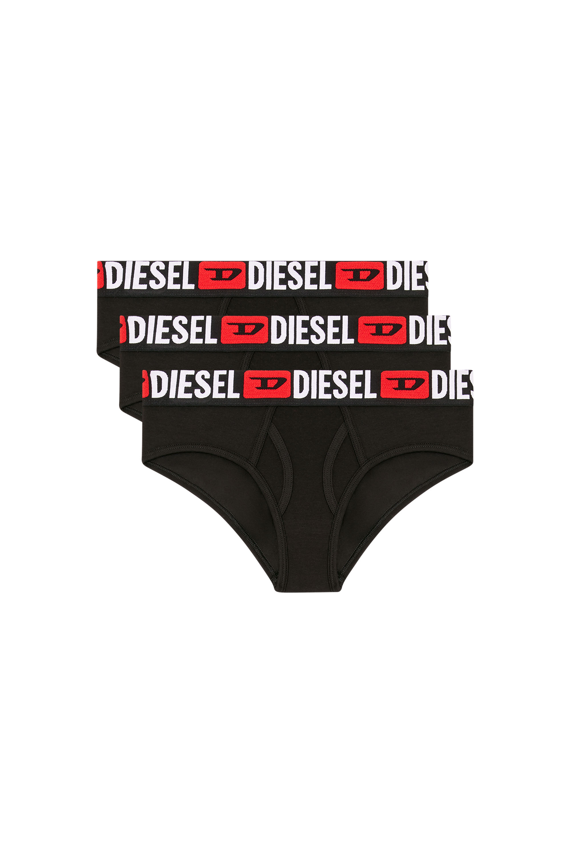 Diesel - OXY-D-CORE-3PACK, Woman's Three-pack briefs with maxi-logo waist in Black - 2