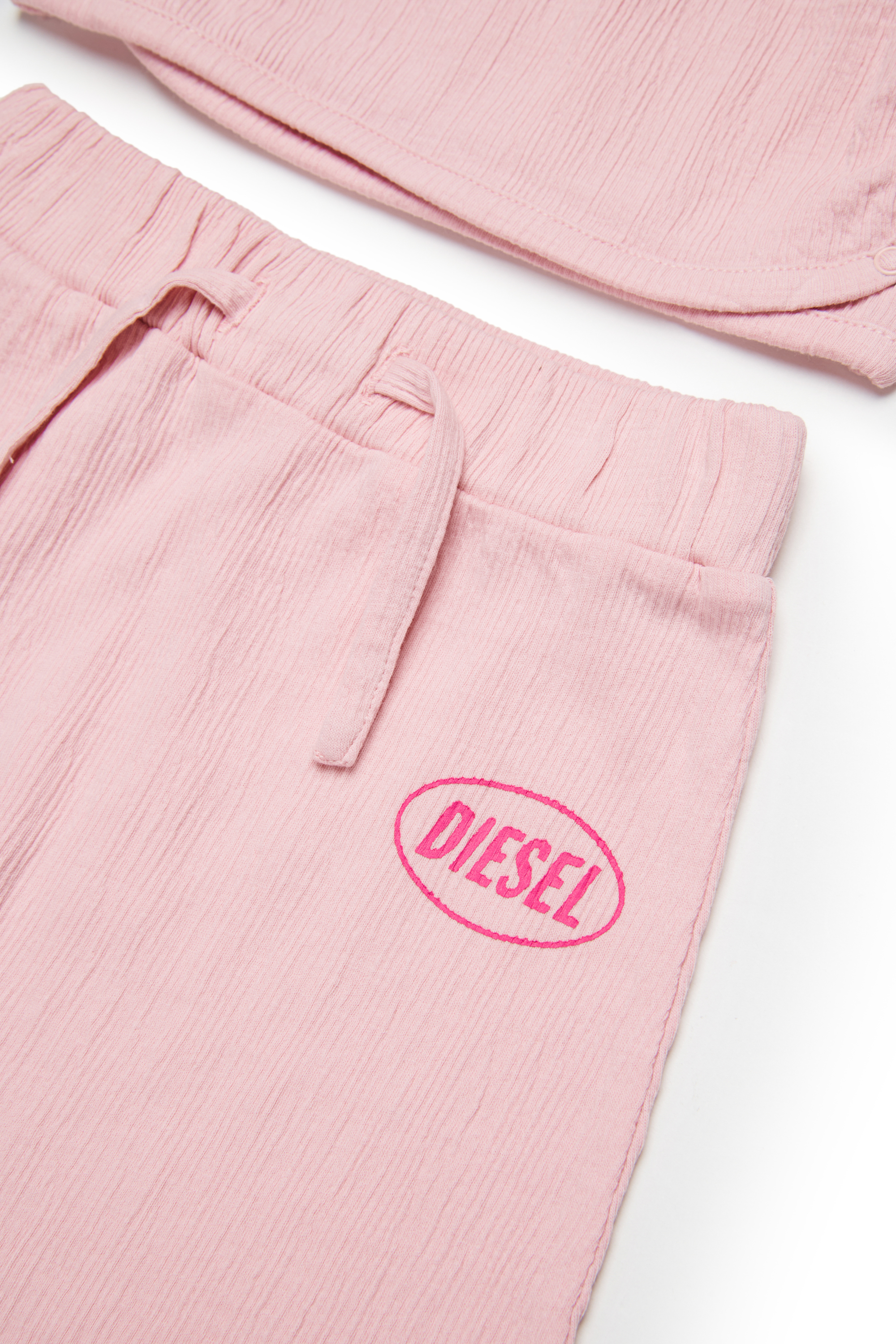 Diesel - STSIDE-NB-SET, Unisex's Textured cotton jumpsuit set in Pink - 4