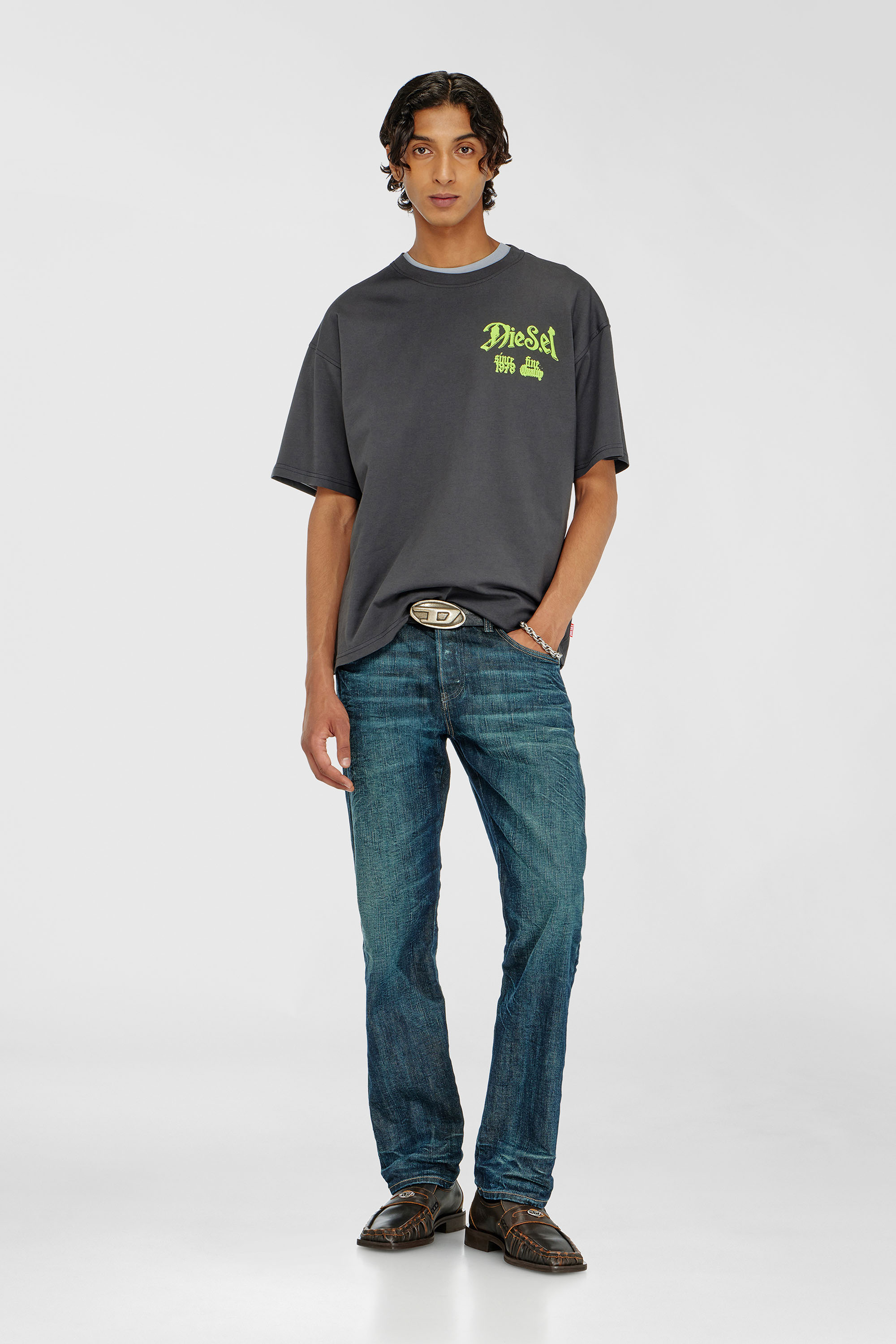 Cotton T-shirt with flock graphic