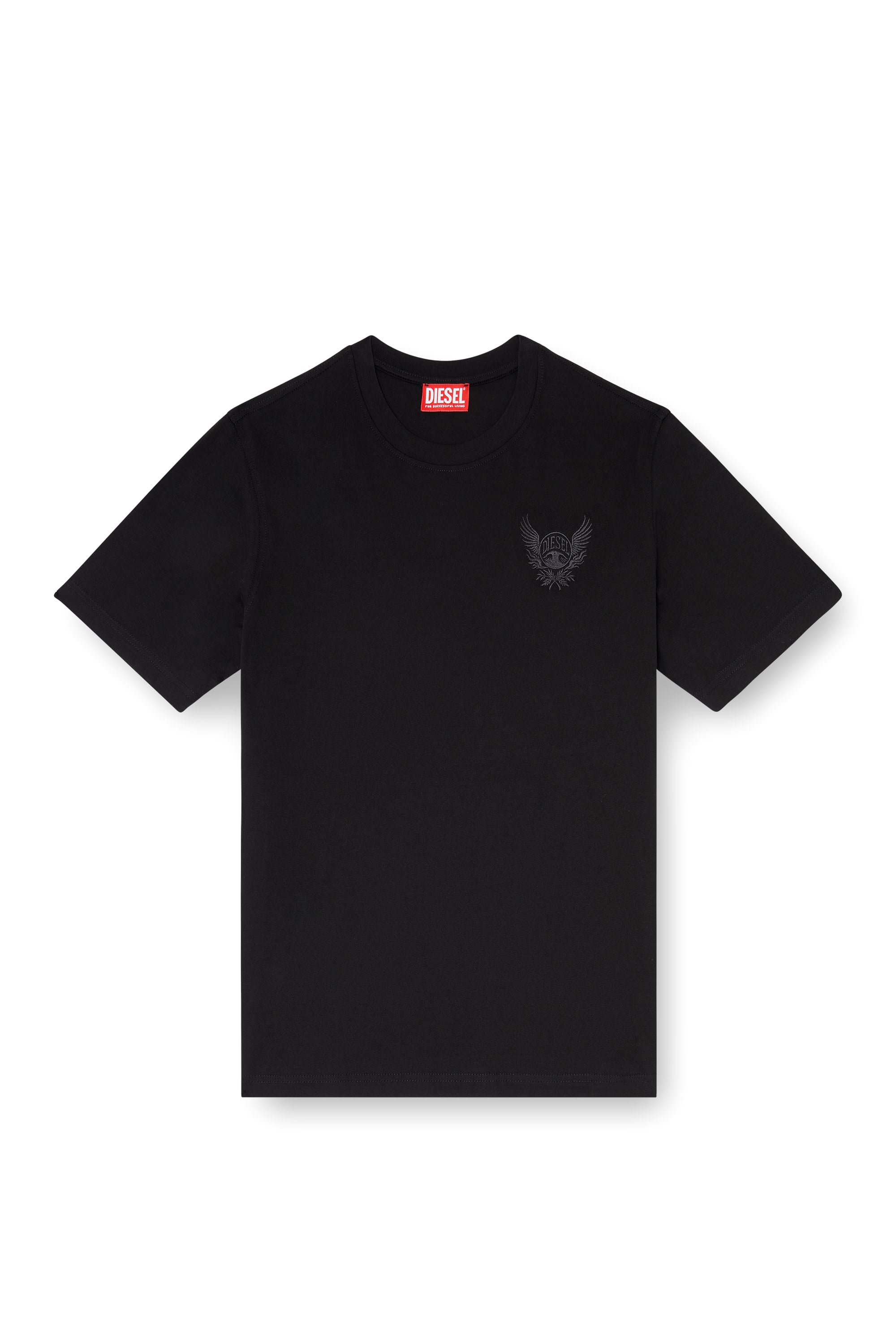 Diesel - T-ADJUST-AA8, Man's Cotton T-shirt with chest logo motif in Black - 3