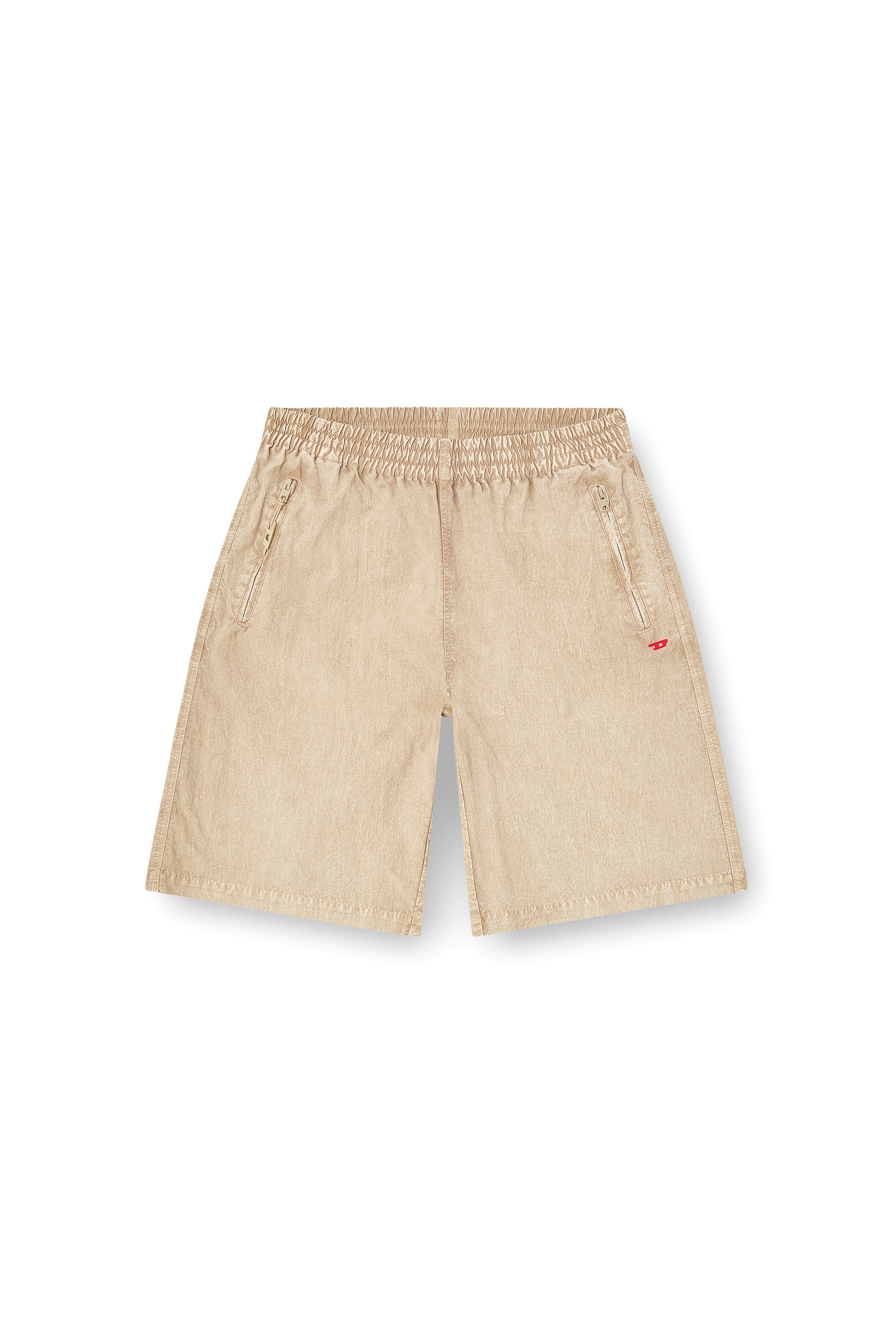 Diesel - P-THECK-SHORT-PLBH, Man's Treated nylon shorts in Beige - 2