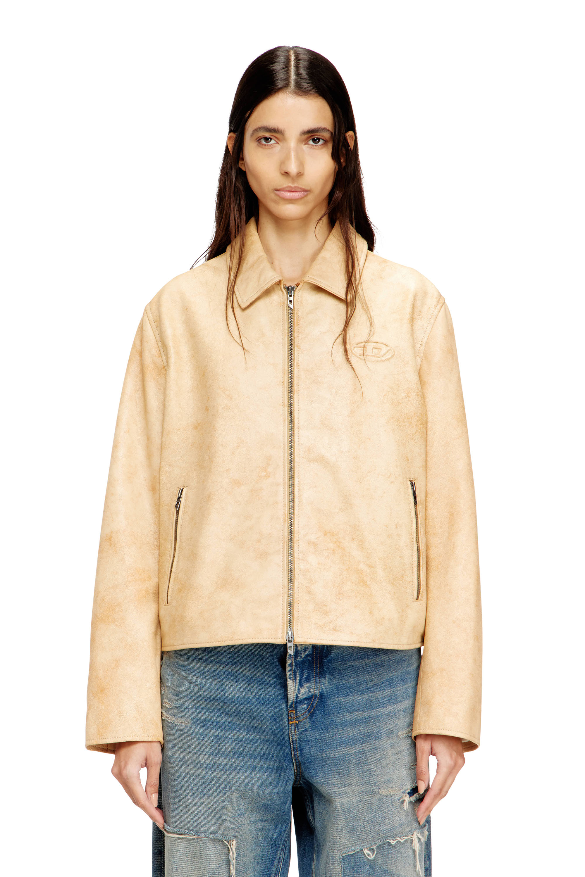 Diesel - L-AMAR-A-FEM-S1, Woman's Coach jacket in treated leather in null - 3
