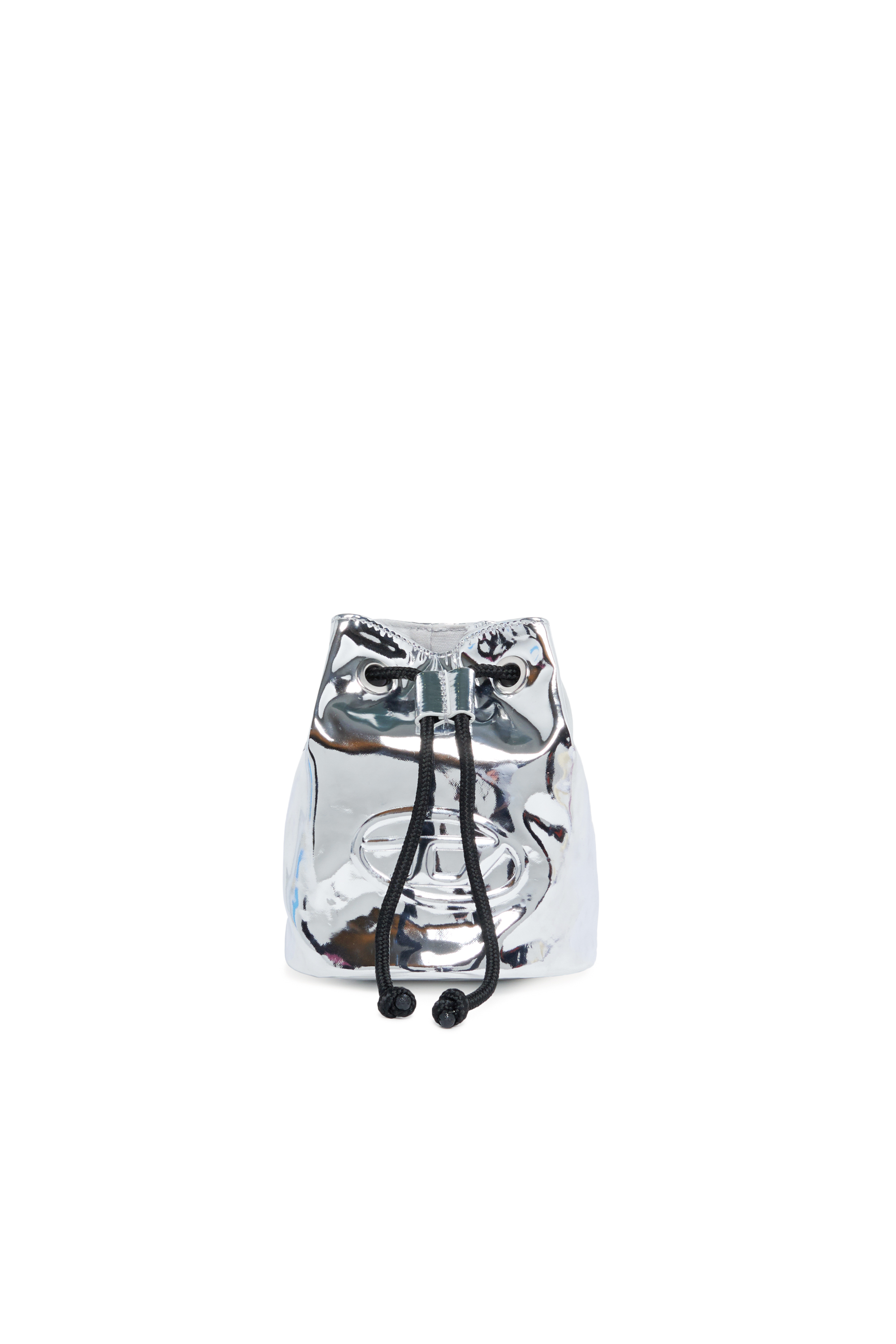 Diesel - WELLTYX, Woman's Shiny bucket bag in coated PU in Blue - 1