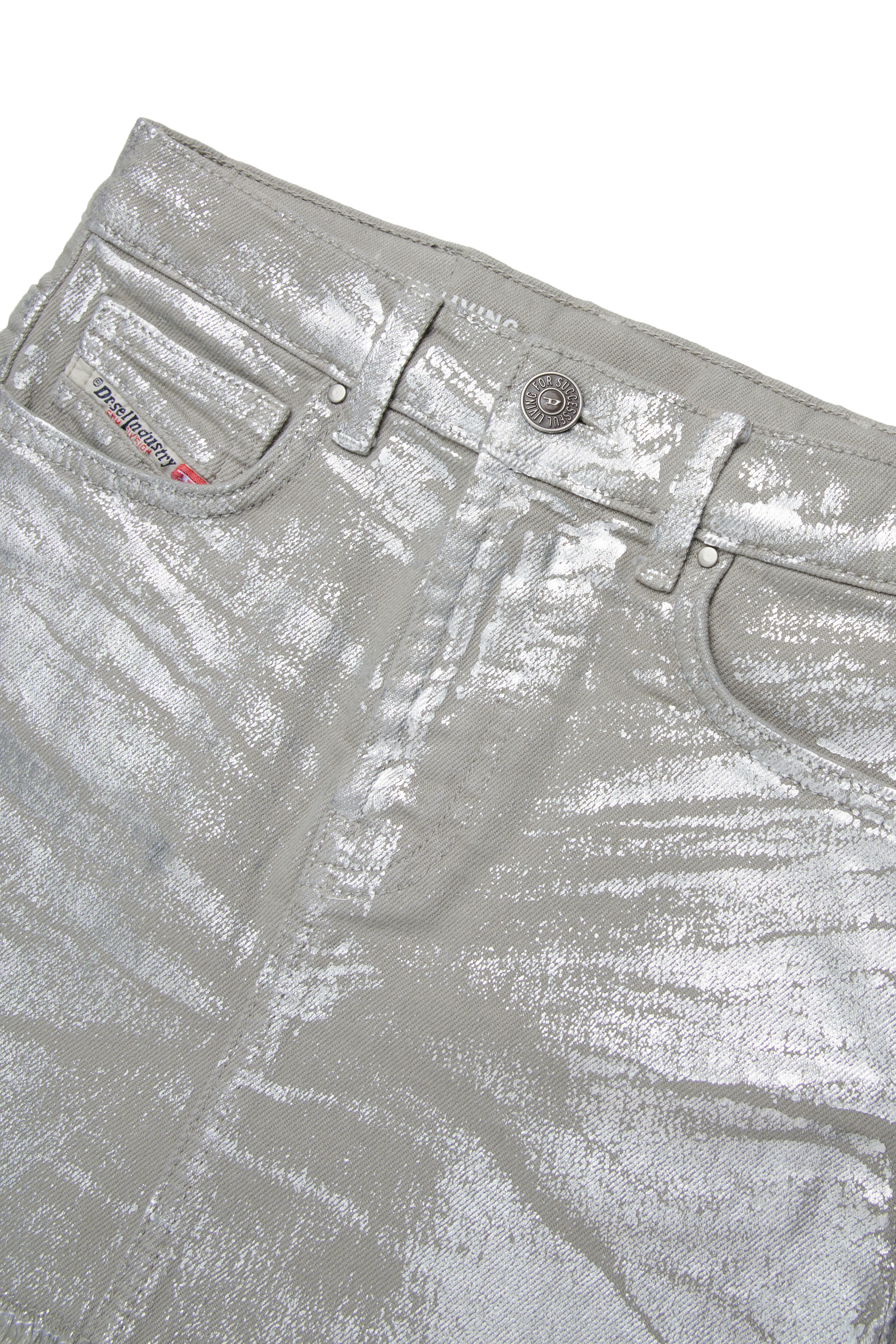 Diesel - GIANNA-SP, Woman's Denim skirt with metallic finish in Silver - 3