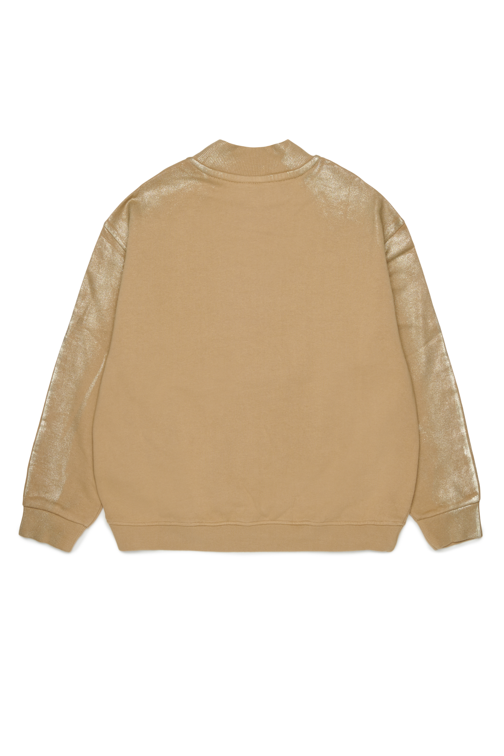 Diesel - SFALEXNS1, Woman's Sweatshirt with metallic-effect sleeves in Brown - 2
