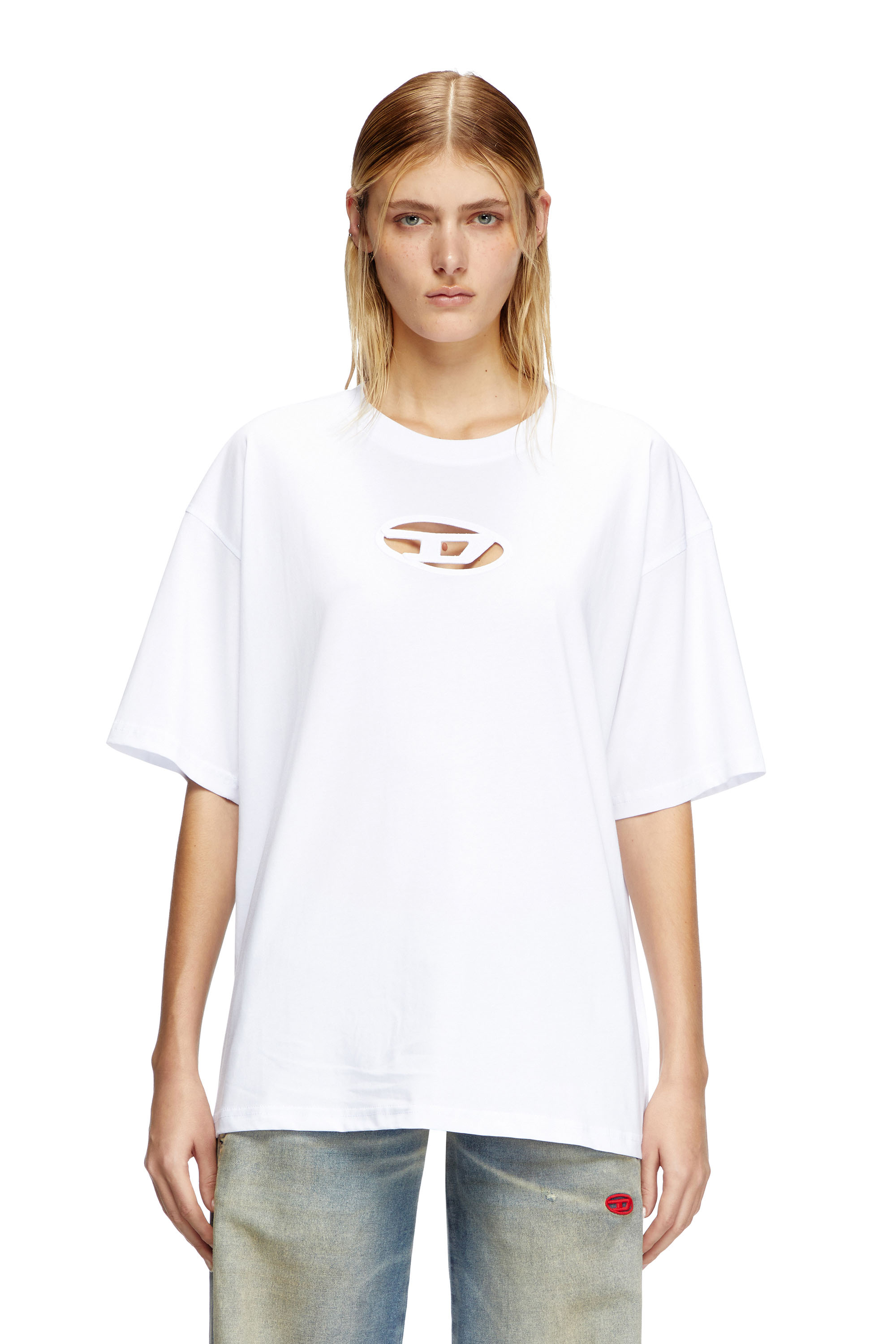 Diesel - T-BOXT-OD, Unisex's T-shirt with embroidered Oval D in White - 4