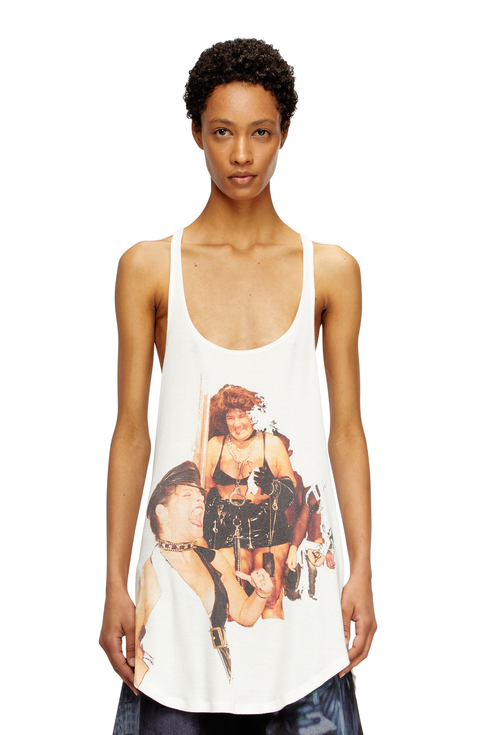 Diesel - PR-T-SHANRY-W-TOM25, Unisex's Tank top with graphic print in White - 5
