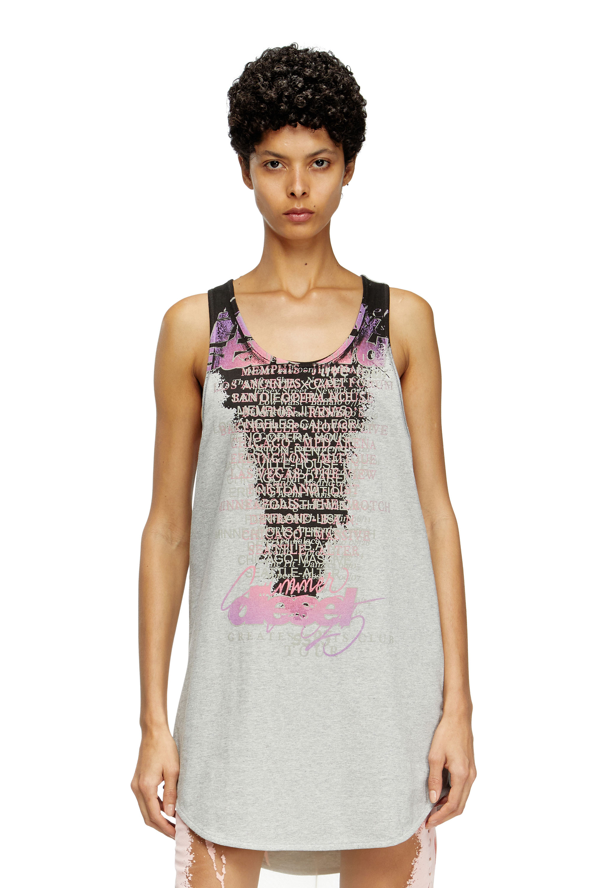 Diesel - T-SHAN, Unisex's Tank top with lyrics print in Grey - 6
