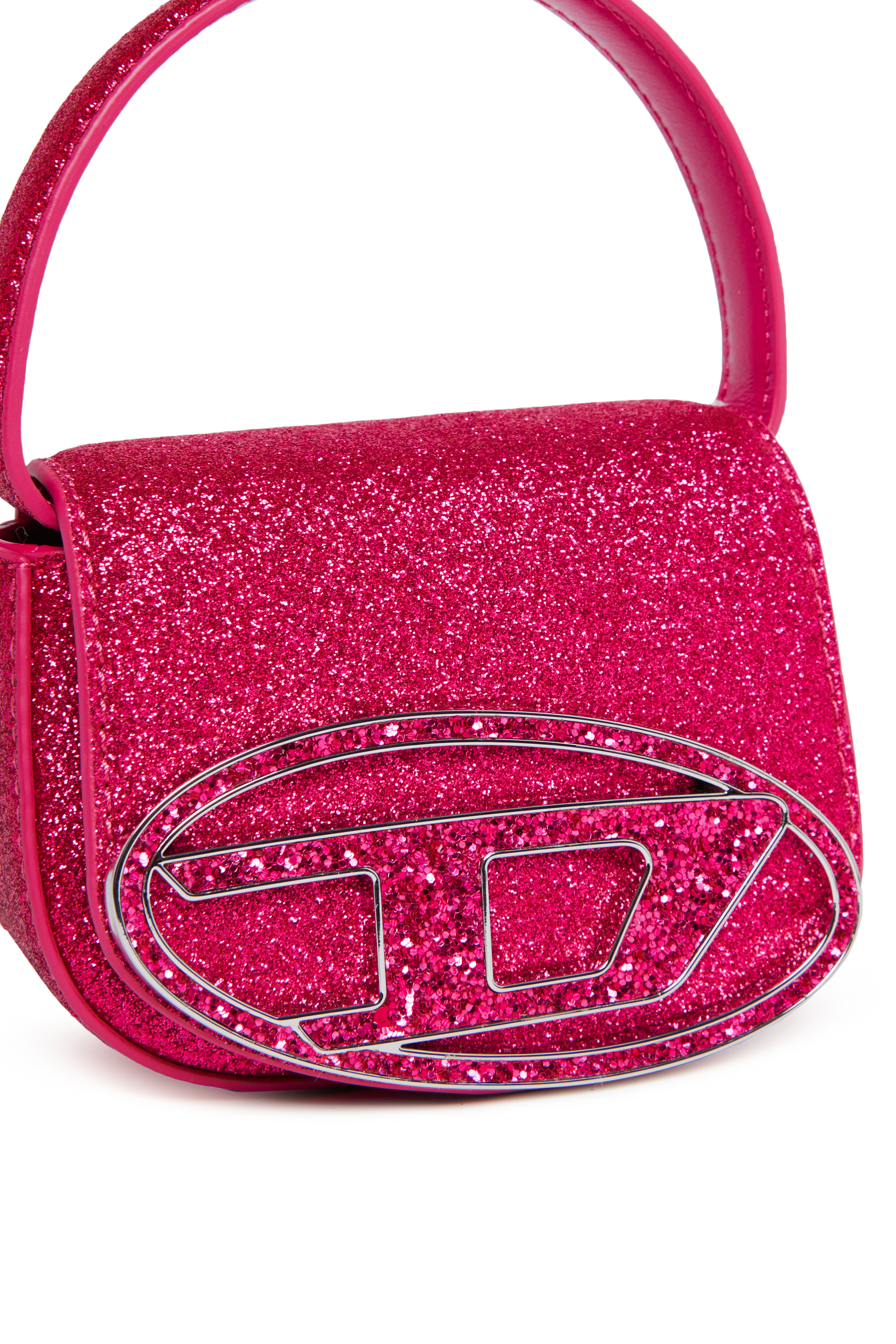 Diesel - 1DR XS, Woman's Iconic mini bag in glitter fabric in Pink - 4