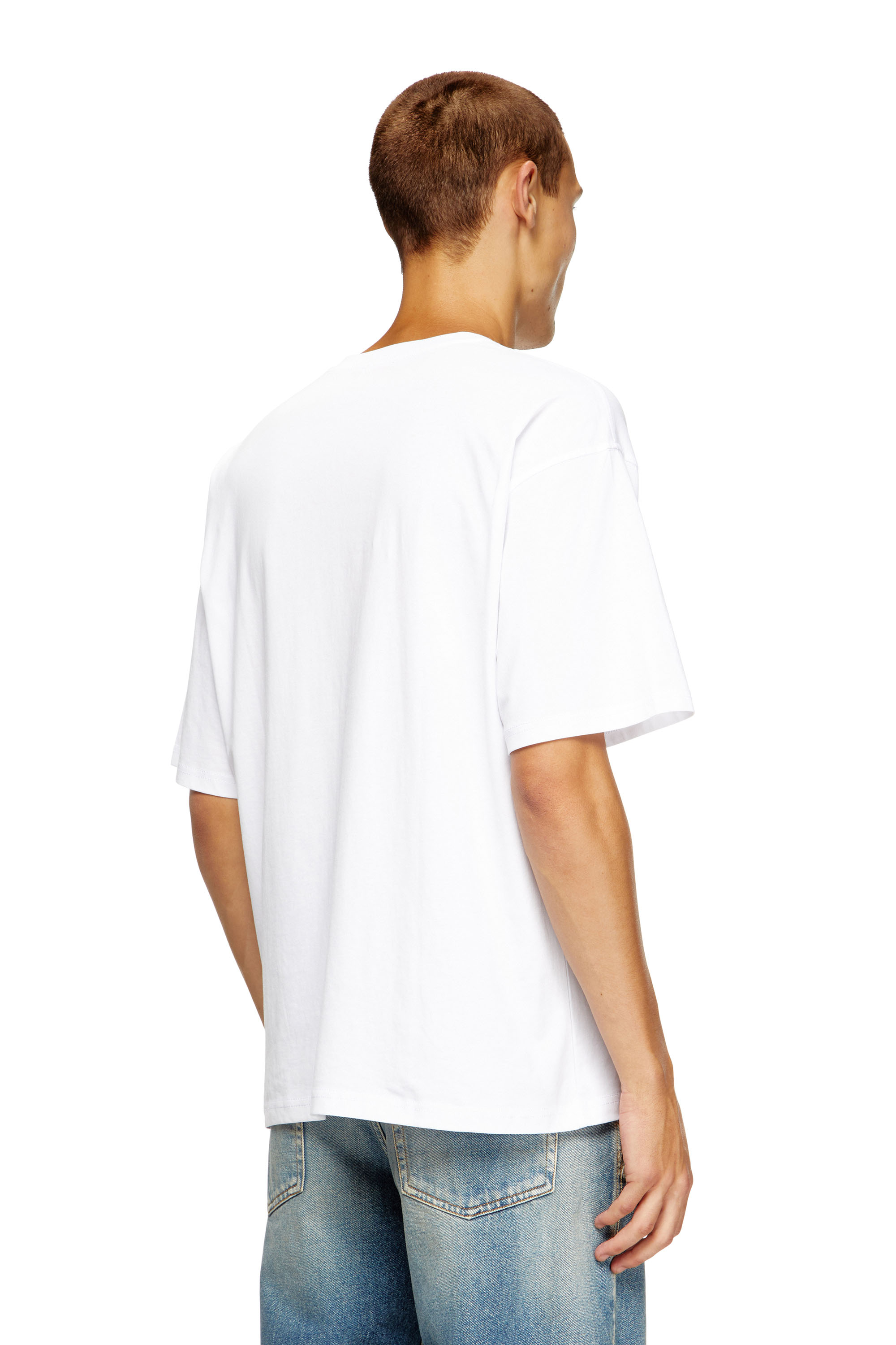 Diesel - T-BOXT-D, Unisex's T-shirt with embroidered D patch in White - 4