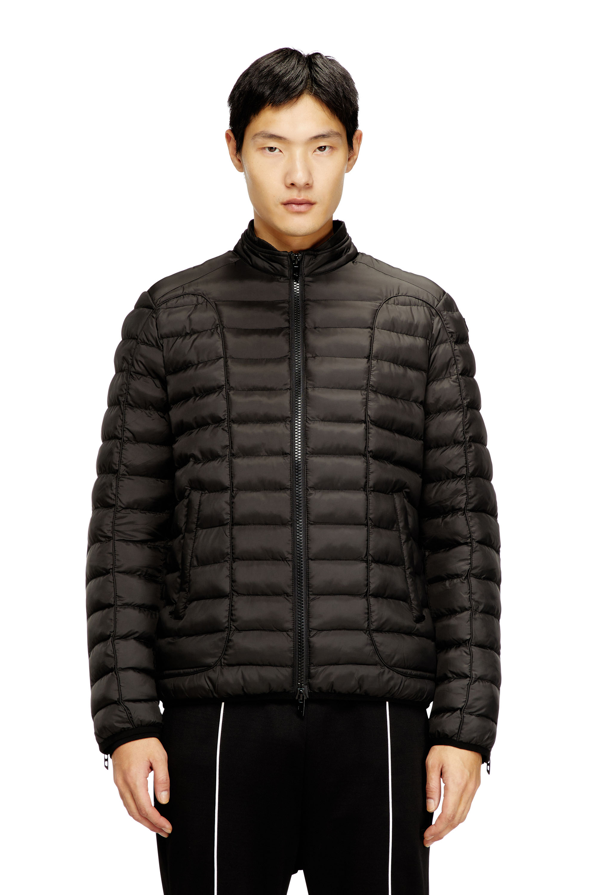 Diesel - W-PILOT, Man's Puffer jacket in light nylon in Black - 1