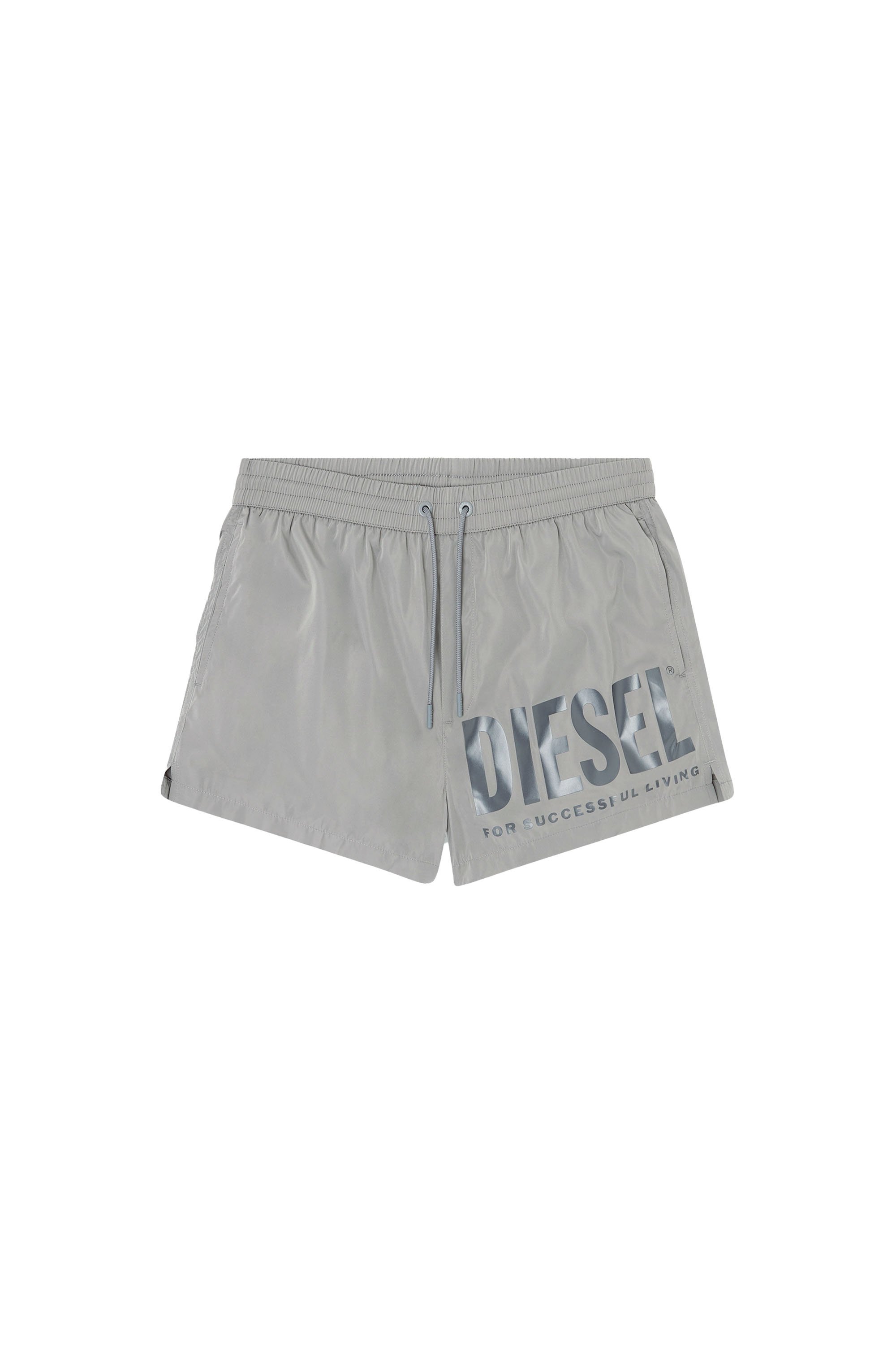 Diesel - MARIO-34-D-CORE, Man's Swim shorts with logo print in Grey - 4