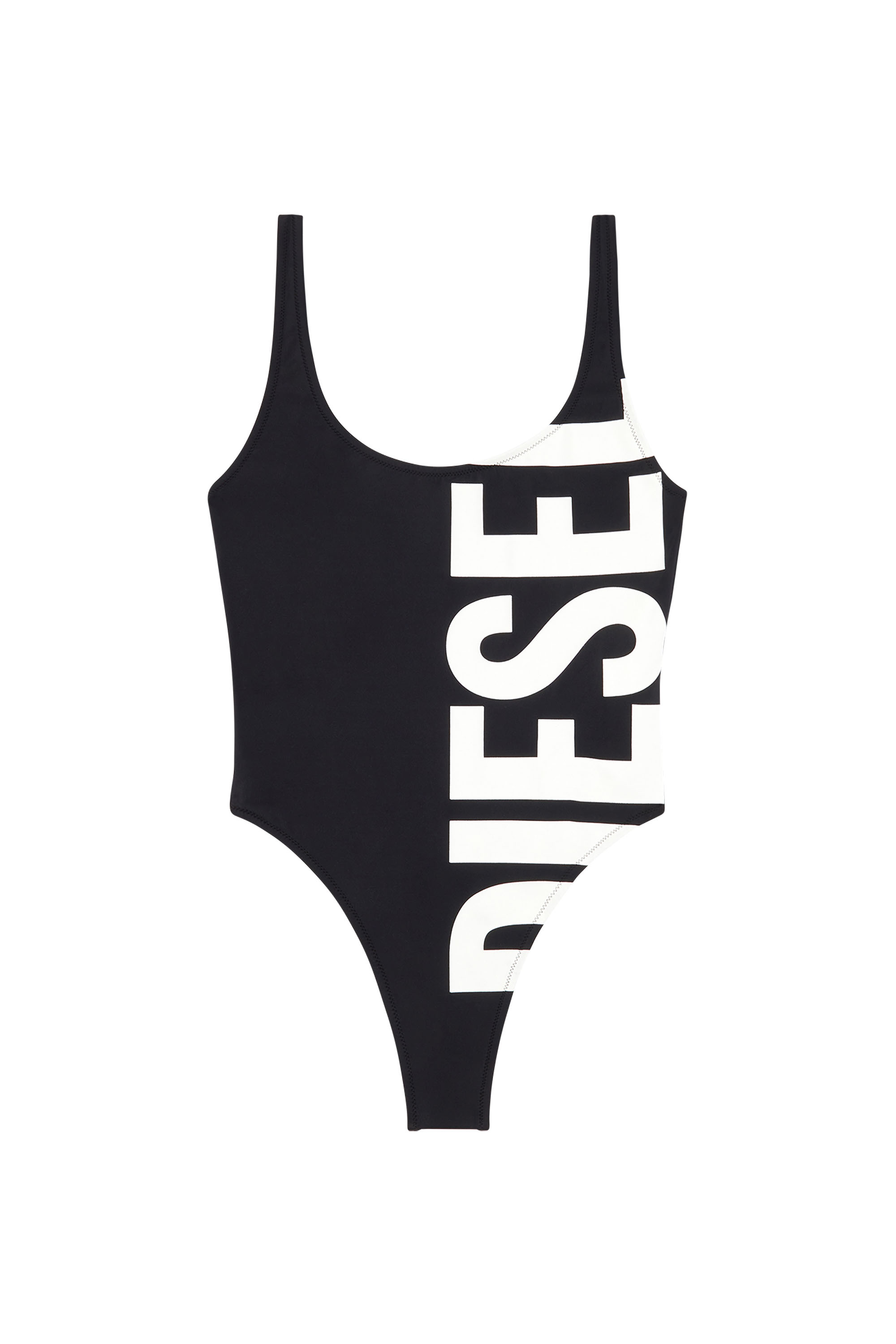 Diesel - BFSW-KYLIA, Woman's Swimsuit with maxi Diesel print in Black/White - 3