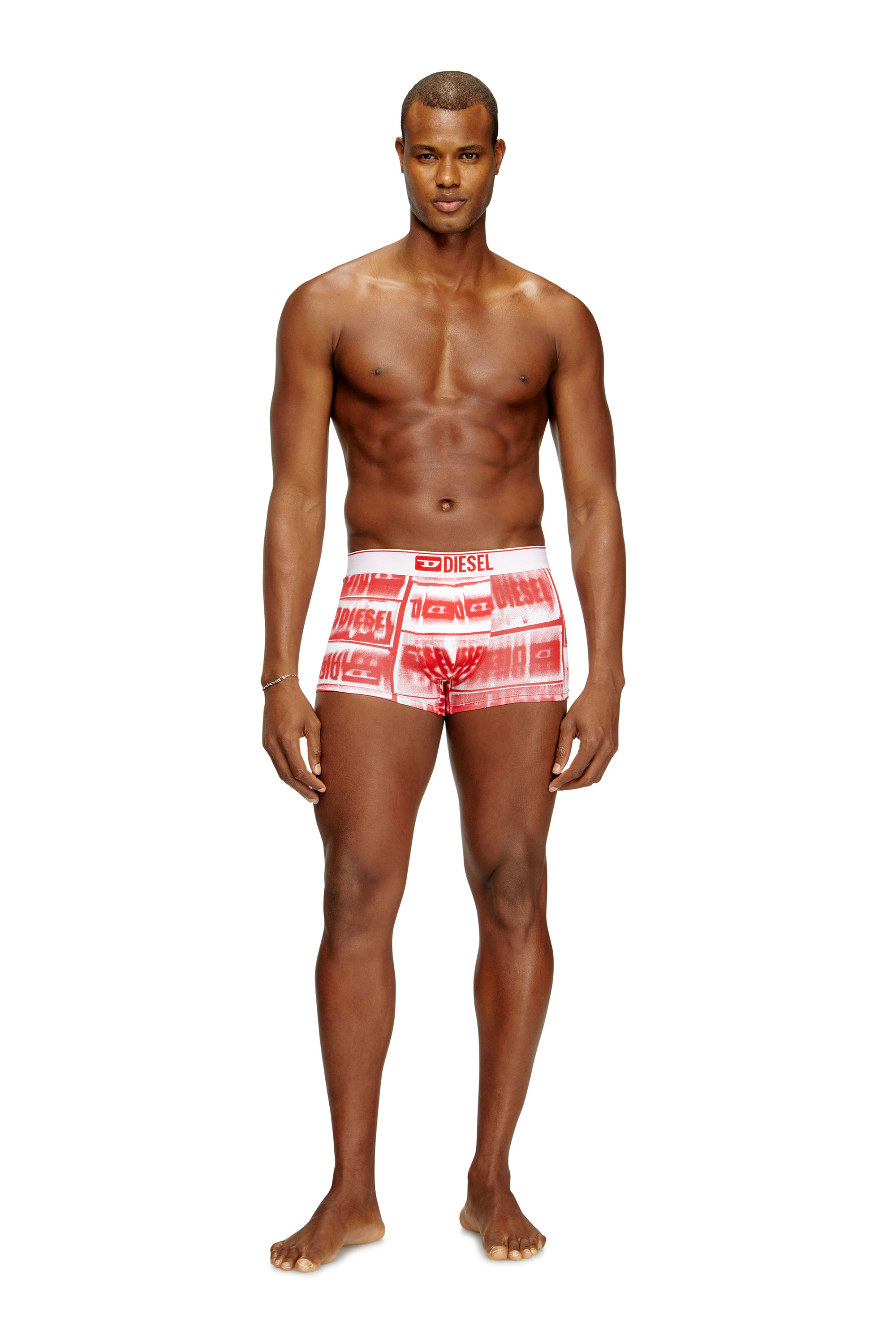 Diesel - DAMIEN-D-BOX-3PACK, Man's 3-pack boxer briefs in stretch cotton in Red/White - 3